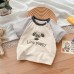 【6M-3Y】Baby Cute Cartoon And Letter Print Short Sleeve T-shirt