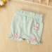 【6M-3Y】Baby Girl Cute Bunny And Bow Design Ruffle Shorts