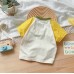 【6M-3Y】Baby Cute Cartoon And Letter Print Short Sleeve T-shirt