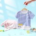 【6M-3Y】Baby Cute Bunny And Dinosaur Embroidered Short Sleeve Striped T-shirt