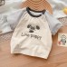 【6M-3Y】Baby Cute Cartoon And Letter Print Short Sleeve T-shirt