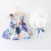 【6M-3Y】2-piece Baby Girls Sweet Floral Print Dress With Hat