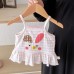 【6M-3Y】Baby Girl Cute Cartoon Print Pink Striped Camisole Tank Top