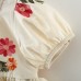 【6M-3Y】Baby Girl Sweet Fashion Floral Embroidery Bubble Sleeve Dress