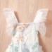 【3M-3Y】Baby Girl Sweet Flower Embroidered Romper