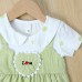 【6M-3Y】Baby Girl Cute Letter Embroidered Fake Two Piece Dress