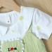 【6M-3Y】Baby Girl Cute Letter Embroidered Fake Two Piece Dress