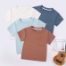 【3M-3Y】Unisex Baby Comfortable Solid Color Short Sleeve T-shirt