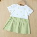 【6M-3Y】Baby Girl Cute Letter Embroidered Fake Two Piece Dress