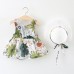 【6M-3Y】2-piece Baby Girls Sweet Floral Print Dress With Hat