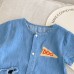 【3M-24M】Neutral Baby Cute Letter And Bear Embroidered Blue Denim Romper