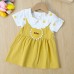 【6M-3Y】Baby Girl Cute Letter Embroidered Fake Two Piece Dress