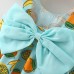 【9M-3Y】2-piece Baby Girl Sweet Bow Design Fruit Print Dress With Hat