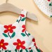 【9M-3Y】2-piece Baby Girls Cute And Fashionable Floral Printed Bowknot Sling Dress With Hat