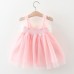 【9M-3Y】Baby Girl Sweet Ruffled Mesh Suspender Princess Dress