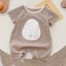 【3M-24M】Unisex Baby Cute Cotton Cartoon Print Short Sleeves Romper