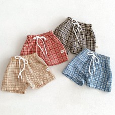 【3M-3Y】Unisex Baby Casual Plaid Breathable Shorts