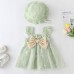 【3M-3Y】2-piece Baby Girl Sweet Butterfly Embroidered Mesh Bow Sleeveless Princess Dress With Hat