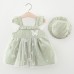 【9M-3Y】2-piece Baby Girl Sweet Butterfly Print Ruffle Sleeveless Dress With Hat