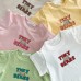 【3M-3Y】Unisex Baby Casual Cotton Letter Print Short-sleeved T-shirt