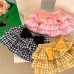 【3M-3Y】Baby Girl Cute Plaid Ruffle Cake Bowknot Shorts