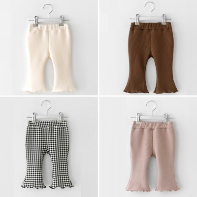 【3M-3Y】Baby Girl Casual Cotton Solid Color Breathable Flare Pants