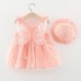 【9M-3Y】2-piece Baby Girl Sweet Butterfly Print Ruffle Sleeveless Dress With Hat