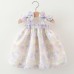 【9M-3Y】Baby Girl Sweet Chiffon Flower Print Bowknot Sleeveless Princess Dress