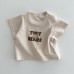 【3M-3Y】Unisex Baby Casual Cotton Letter Print Short-sleeved T-shirt