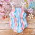 【0M-18M】Baby Girl Cute Floral Butterfly Stripe Print Suspender Romper