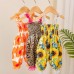 【3M-24M】Baby Girl Cute Floral Leopard Print Suspender Jumpsuit