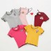 【6M-3Y】Baby Girl Cotton Multicolor Cartoon Embroidery Round Neck Short Sleeve T-shirt