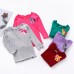 【6M-3Y】Baby Girl Cotton Multicolor Unicorn Embroidered Round Neck Long Sleeve T-shirt