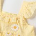 【3M-24M】2-piece Baby Girl Cotton Lace Embroidered Daisy Print Dress With Hat