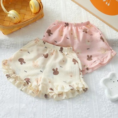 【6M-3Y】Baby Girl Bunny And Heart Print Shorts