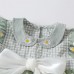 【3M-24M】2-piece Baby Girl Plaid Daisy Print Mesh Dress With Hat