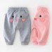 【6M-3Y】Baby Girls Cotton Cartoon Embroidered Sweatpants