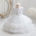 【6M-3Y】Baby Girl Sequin Butterfly Applique Mesh Ruffle Sleeveless Princess Dress