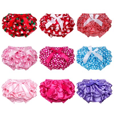 【0M-18M】Baby Girl Multicolor Ruffle Bow Shorts