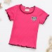 【6M-3Y】Baby Girl Cotton Multicolor Cartoon Embroidery Round Neck Short Sleeve T-shirt